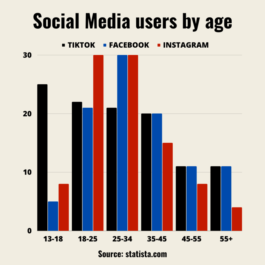 Digital Marketing Social Media users by age